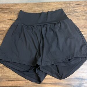 Halara Airy High Rise Athletic Shorts Black Size M Long Built-In Liner Pockets